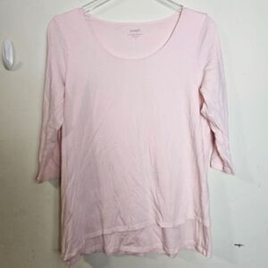 Pure Jill 3/4 Sleeve Artistic Tee Women's Pink Size Medium